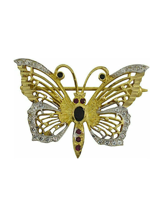 Mertzios.gr Ac Fluture cu zirconiu din Aur Galbenă