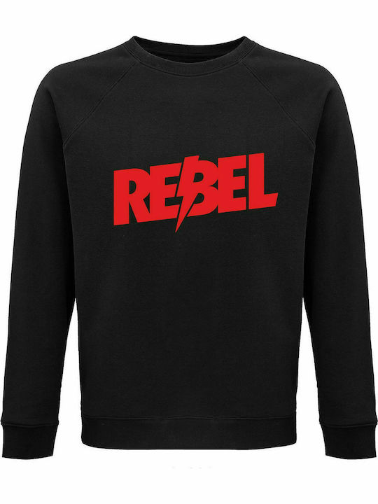 Unisex Sweatshirt, Bio "Rebel", Schwarz