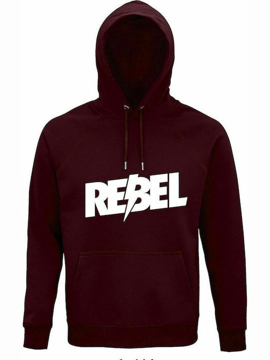 Unisex-Kapuzenpulli, Bio "Rebel", Burgunderrot