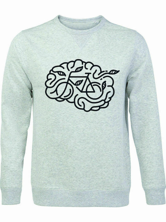 Sweatshirt Unisex "Brain Bicycle", Ash