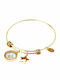 Natalie Gersa Stars Women's Bracelet Handcuffs from Stainless Steel Gold Plated with Zircon 21cm