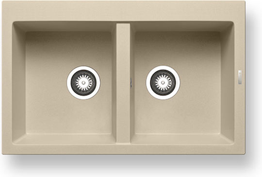Pyramis Alazia 2B 070136911 Drop-In Мивка от Синтетичен Гранит Ш79xД50см Слонова кост