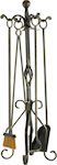 Zogometal 0683-B16 Fireplace Tool Set with Stand Holder Black Patina Gold