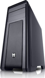 NOX Hummer ZX Gaming Midi Tower Computer Case with Window Panel Black