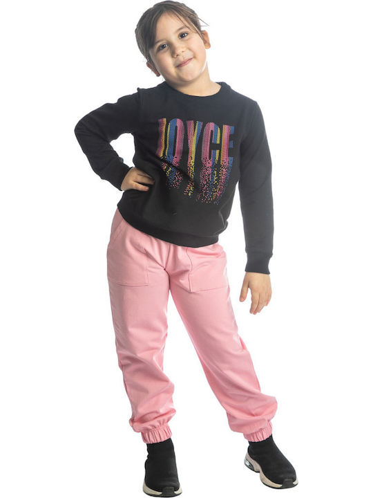 Joyce Kids Sweatpants Set Black 2pcs