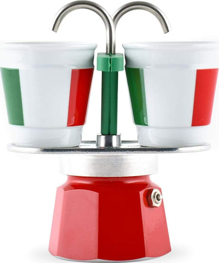 Bialetti Mini Italia Cafetieră Pentru Plită Espresso 2 Căni Multicolor