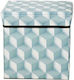 Stool For Living Room With Storage Space Upholstered with Fabric Cubes Light Blue 30x30x30cm