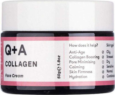 Q+A Natural Skincare Αnti-aging & Blemishes Day Cream Suitable for All Skin Types with Collagen 50gr