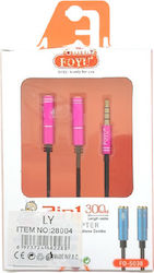 Foyu Foyu TRRS 3.5mm Male to 3.5mm Female Audio Cable Black 0.3m Foyu Foyu TRRS 3.5mm Male to 3.5mm Female Audio Cable Black 0.3m