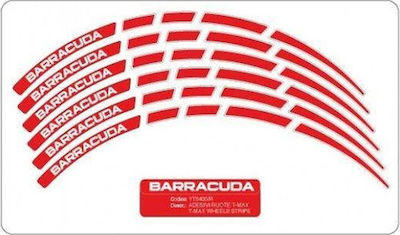 Barracuda Αυτοκόλλητη Ταινία Ζάντας Kit Wheel Stripes R Red / White Κόκκινο