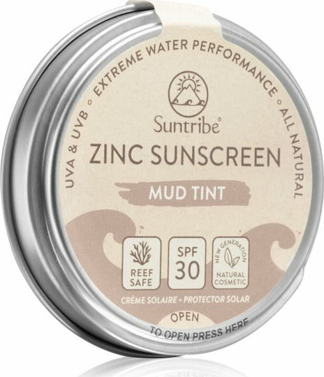 Suntribe Zinc Sunscreen Αντηλιακή Κρέμα Προσώπου & Σώματος SPF30 με Χρώμα Mud Tint 45gr