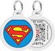 Superman Is Hero Dog ID Tag με Smart ID Μεταλλική 25mm Blue