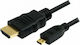StarTech Cable HDMI male - micro HDMI male 0.5m Μαύρο