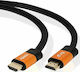 Jiexin Braided Cable HDMI male - HDMI male 1.5m Μαύρο
