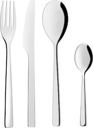 Spitishop 24-Piece Stainless Steel 18/10 Silver Cutlery Set Deka