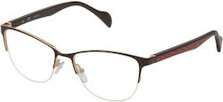 Tous Metal Eyeglass Frame Brown VTO365 08LH