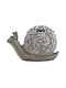 Karvounis Decorative Snail Polyresin Snail in Silver 13x7x9cm 1pcs