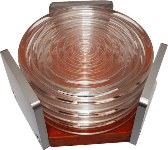 Karvounis Round Plastic Transparent Coasters with Stand 6pcs