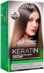 Kativa Anti Frizz Keratin Extra Shine Haarpflegeset für Glättung mit Shampoo und Maske 3Stück