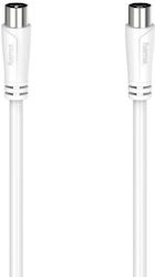 HAMA Cablu De Antenă Coaxial De Sex Masculin - Coaxial De Sex Feminin Alb 5m
