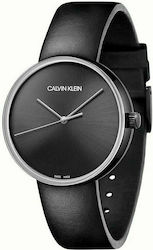 Calvin Klein Watch with Leather Strap Black