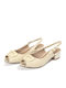 Piccadilly Anatomic Peep Toe Beige Heels with Strap