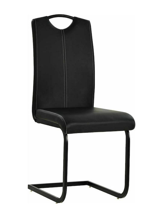 Πρόβολος Dining Room Artificial Leather Chair Black 43x55x100cm 4pcs