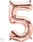 Balloon Foil Number Rose Gold 41cm Pink Gold