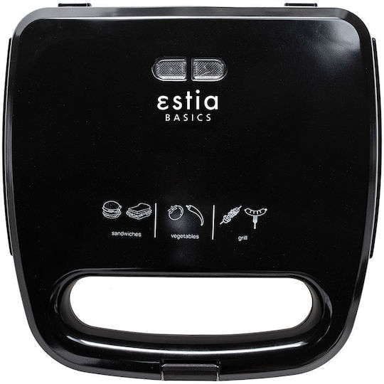 Estia BlackPlus Сандвич тостер за 2 Сандвичи 750W Черна
