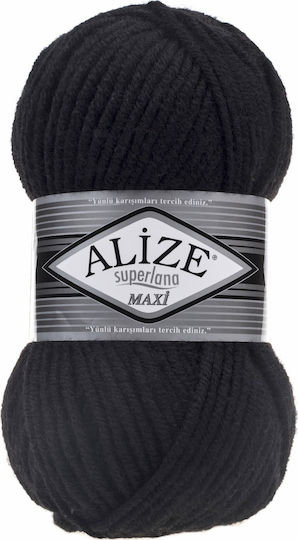 Alize Superlana Maxi Mixed 60 Black 100gr 100m 100gr