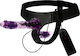 Harness Attraction Rodney Double Vibrator Harness με Διπλό Dildo 18cm σε Μωβ Χρώμα