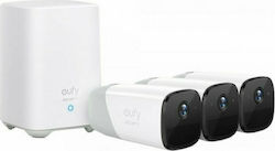 Eufy eufyCam 2 Pro Sistem Integrat CCTV Wi-Fi cu Control Hub și 3 Camere Wireless 4MP