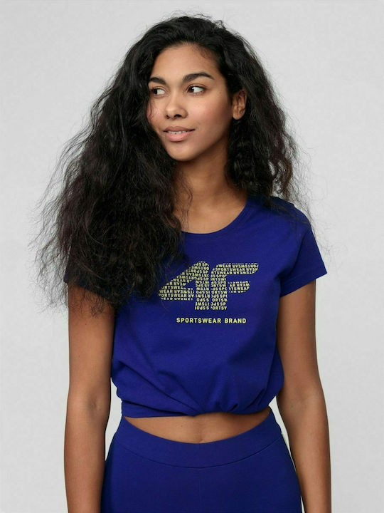 4F Γυναικείο Αθλητικό T-shirt Μπλε