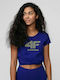 4F Damen Sportlich T-shirt Blau