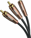 Ugreen Cable 3.5mm female - 2x RCA male Μαύρο 3m (60987)