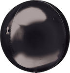 Balloon Foil Round Orbz Black 41εκ. A 1pcs