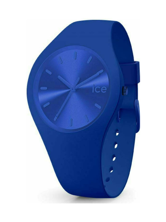 Ice Uhr mit Blau Kautschukarmband