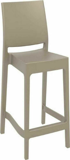 Bar Garden Stool Made of Polypropylene Maya 65 Dove Grey 4 Pieces 44x50x98cm