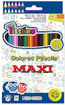 The Littlies Maxi Wood Free XL Seturi de creioane colorate cu varf gros 4mm 12buc 000646758