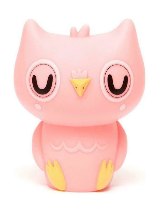 Petit Monkey Led Παιδικό Διακοσμητικό Φωτιστικό Owl Ροζ 9x9x12.5εκ.