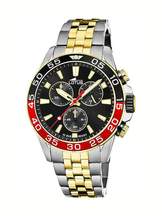 Lotus Watches Ceas Barbati 43.8mm Cronograf Baterie cu Brățară din Metal