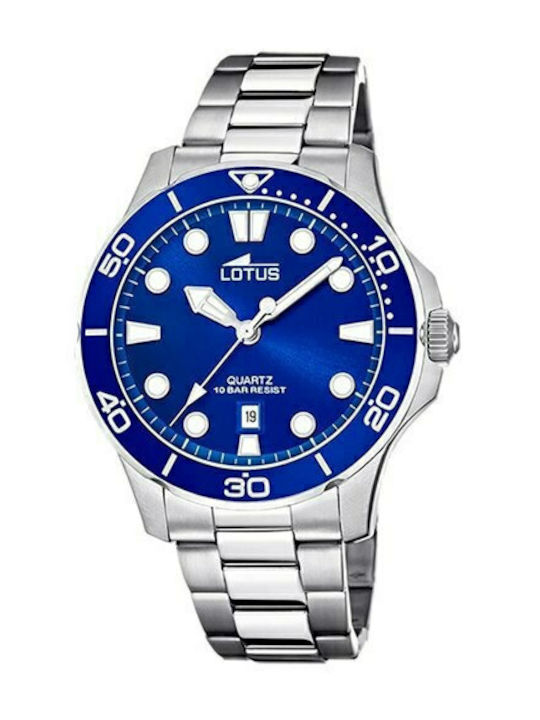 Lotus Watches Herrenuhr 44mm Batterie mit Silbe...