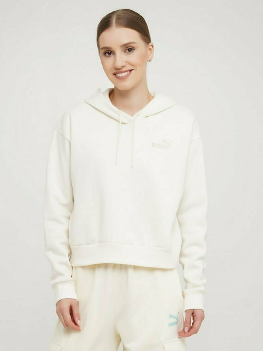 Puma Women's Cropped Hooded Sweatshirt White