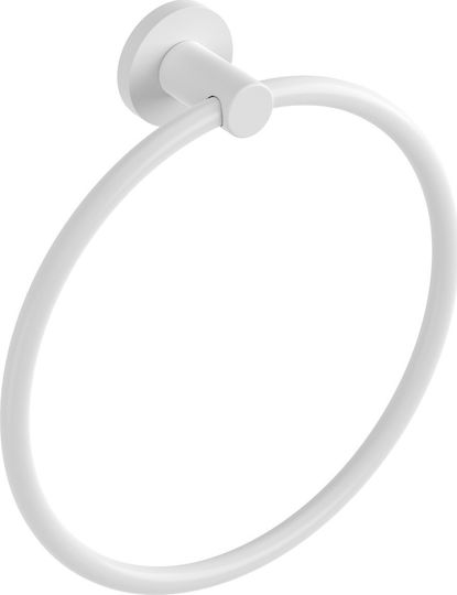 Verdi Sigma Single Wall-Mounted Bathroom Ring White Matt