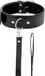 Darkness Collar With Leash Halsband in Schwarz Farbe