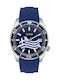 Le Dom Divers Greek Limited Edition Ανδρικό Ρολόι 44mm Χρονογράφος Μπαταρίας με Μπλε Καουτσούκ Λουράκι