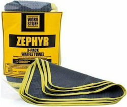 Work Stuff Zephyr Waffle Synthetic Cloth Cleaning for Windows For Car 35x35cm 400gsm 3pcs
