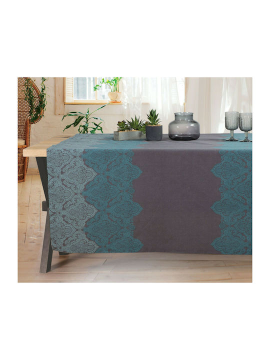 Nef-Nef Homeware Tablecloth Toscana Petrol 140x240cm 029031