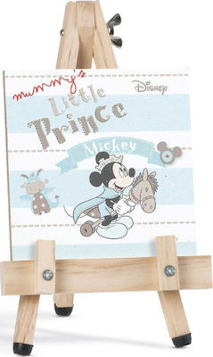 Christening Favor with Small Frame Mickey Mouse Πρίγκιπας made of Wood