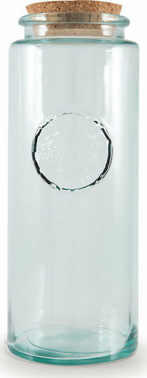 Nef-Nef Homeware Authentic Natural General Use Vase with Cork Glass Transparent 1450ml